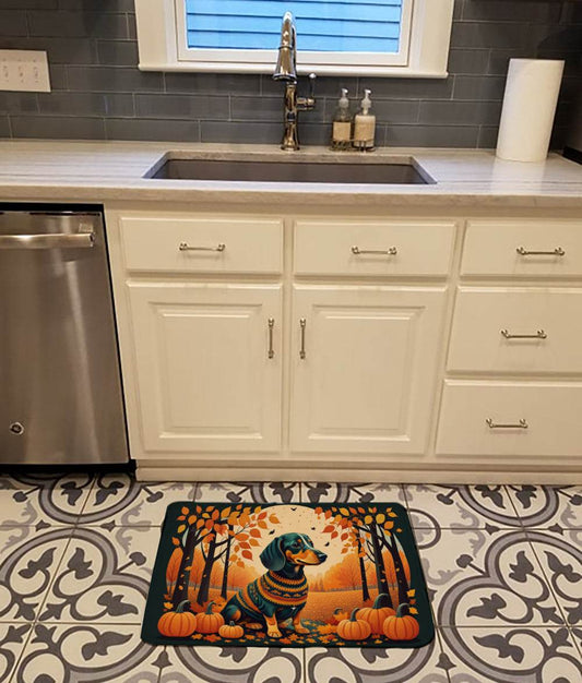 Dachshund Fall Memory Foam Kitchen Mat - Loft&Timber