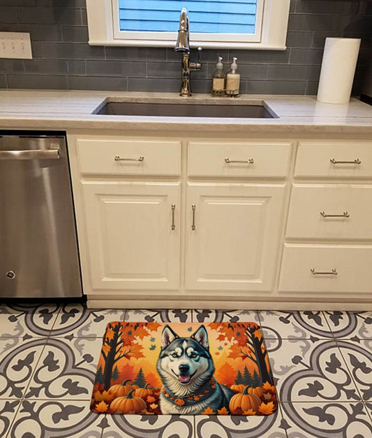 Siberian Husky Fall Memory Foam Kitchen Mat - Loft&Timber