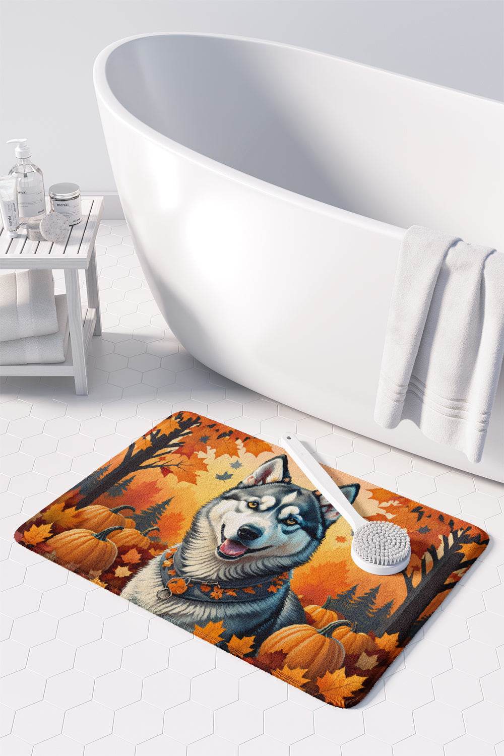 Siberian Husky Fall Memory Foam Kitchen Mat - Loft&Timber