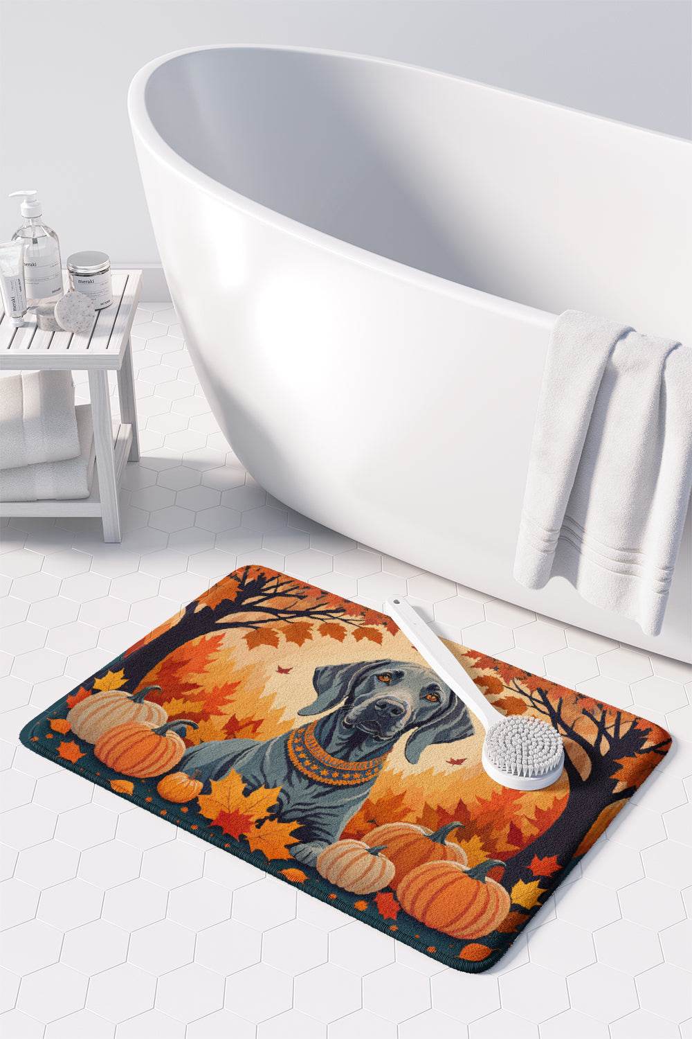 Weimaraner Fall Memory Foam Kitchen Mat - Loft&Timber