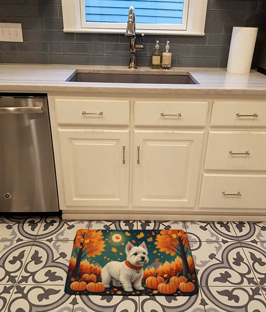 Westie Fall Memory Foam Kitchen Mat - Loft&Timber