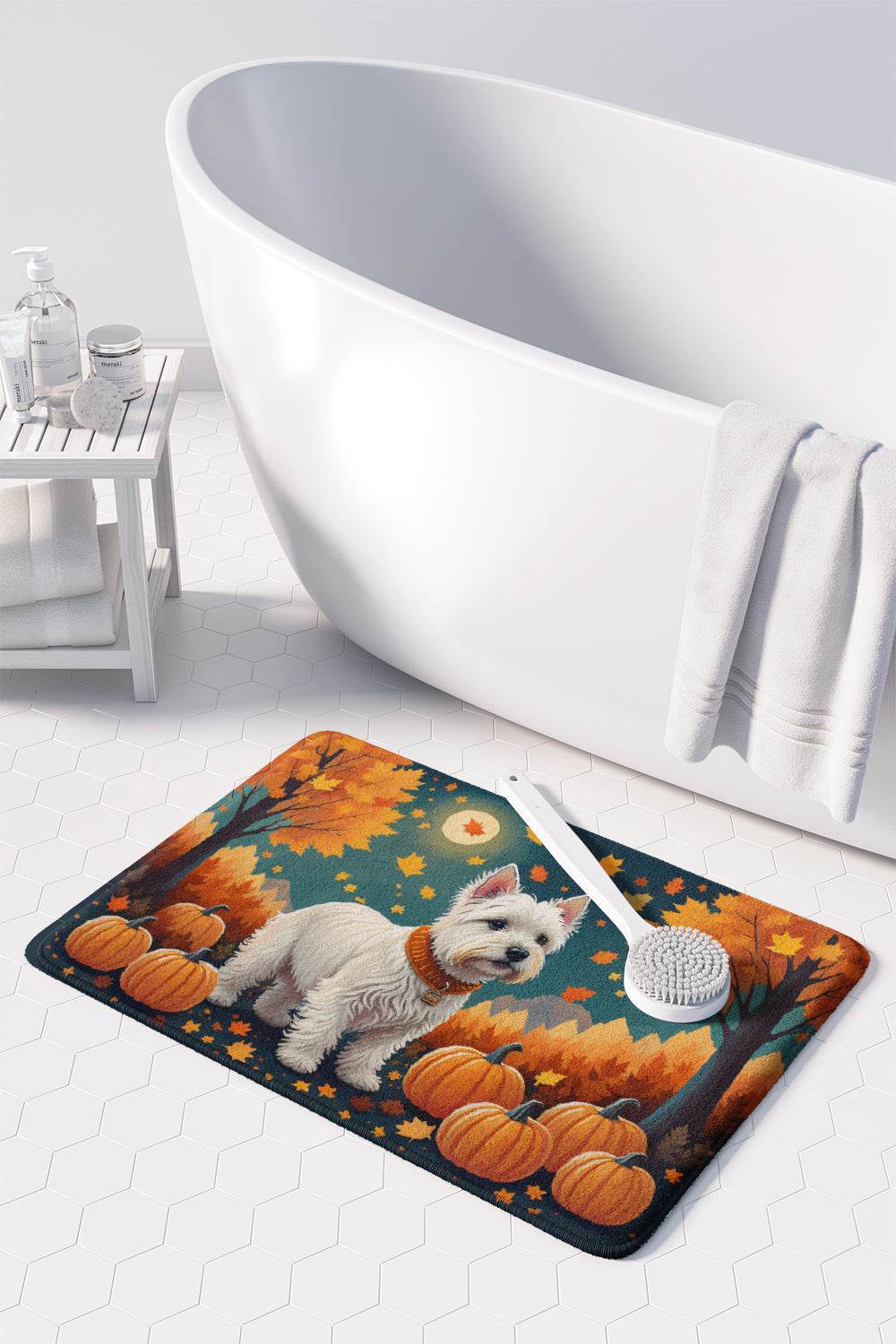 Westie Fall Memory Foam Kitchen Mat - Loft&Timber