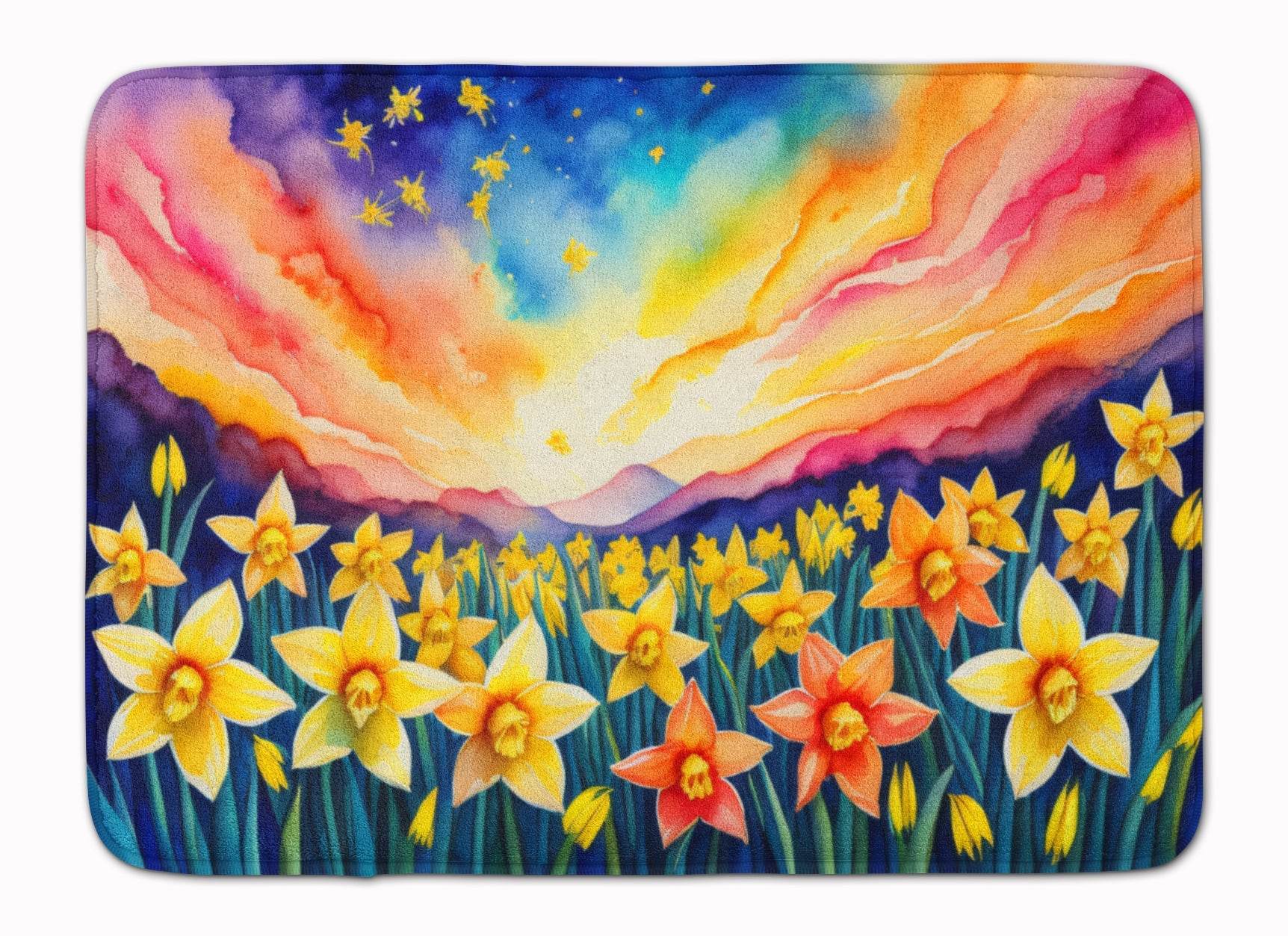 Daffodils in Color Memory Foam Kitchen Mat - Loft&Timber