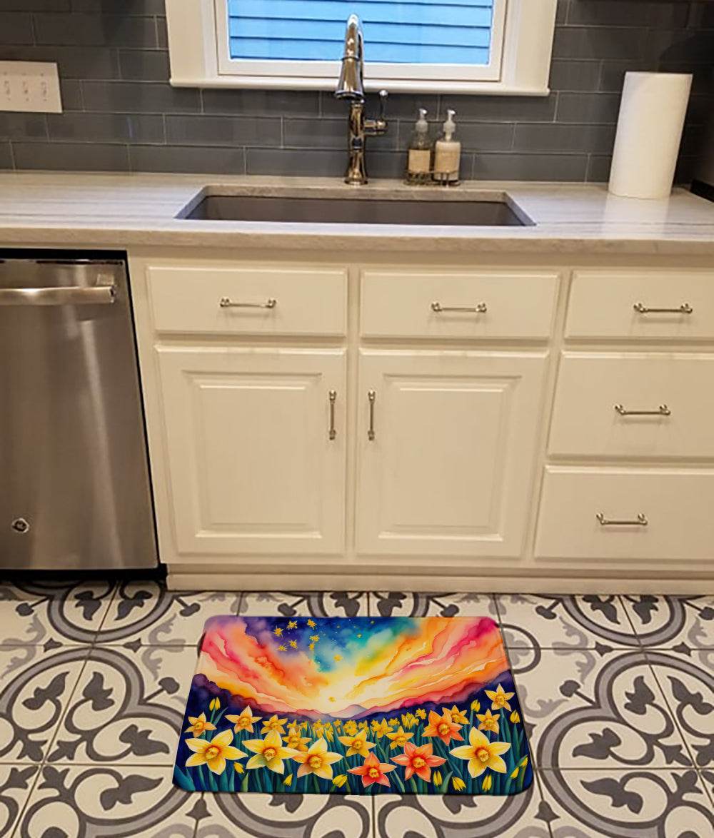 Daffodils in Color Memory Foam Kitchen Mat - Loft&Timber