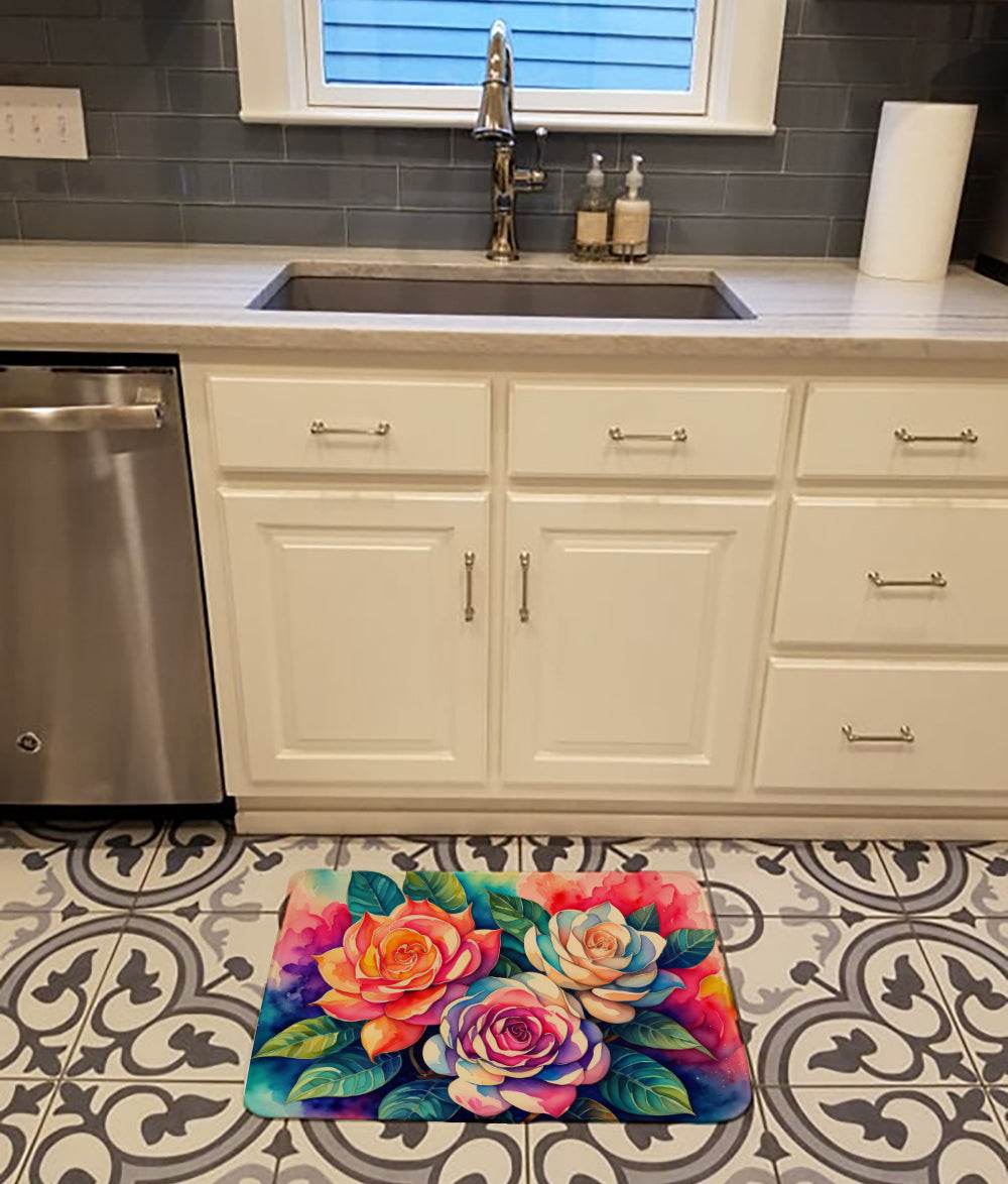 Gardenias in Color Memory Foam Kitchen Mat - Loft&Timber