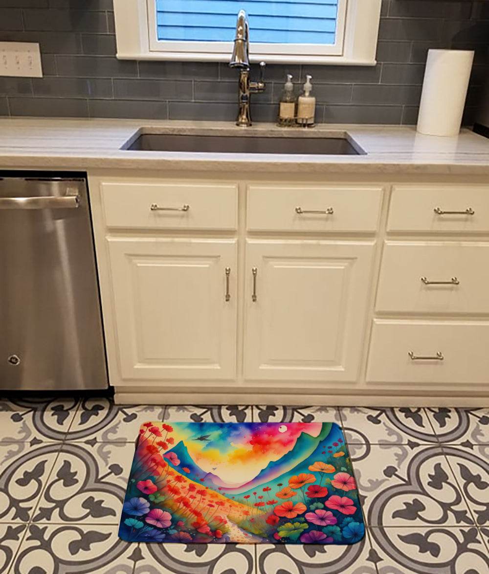Geraniums in Color Memory Foam Kitchen Mat - Loft&Timber