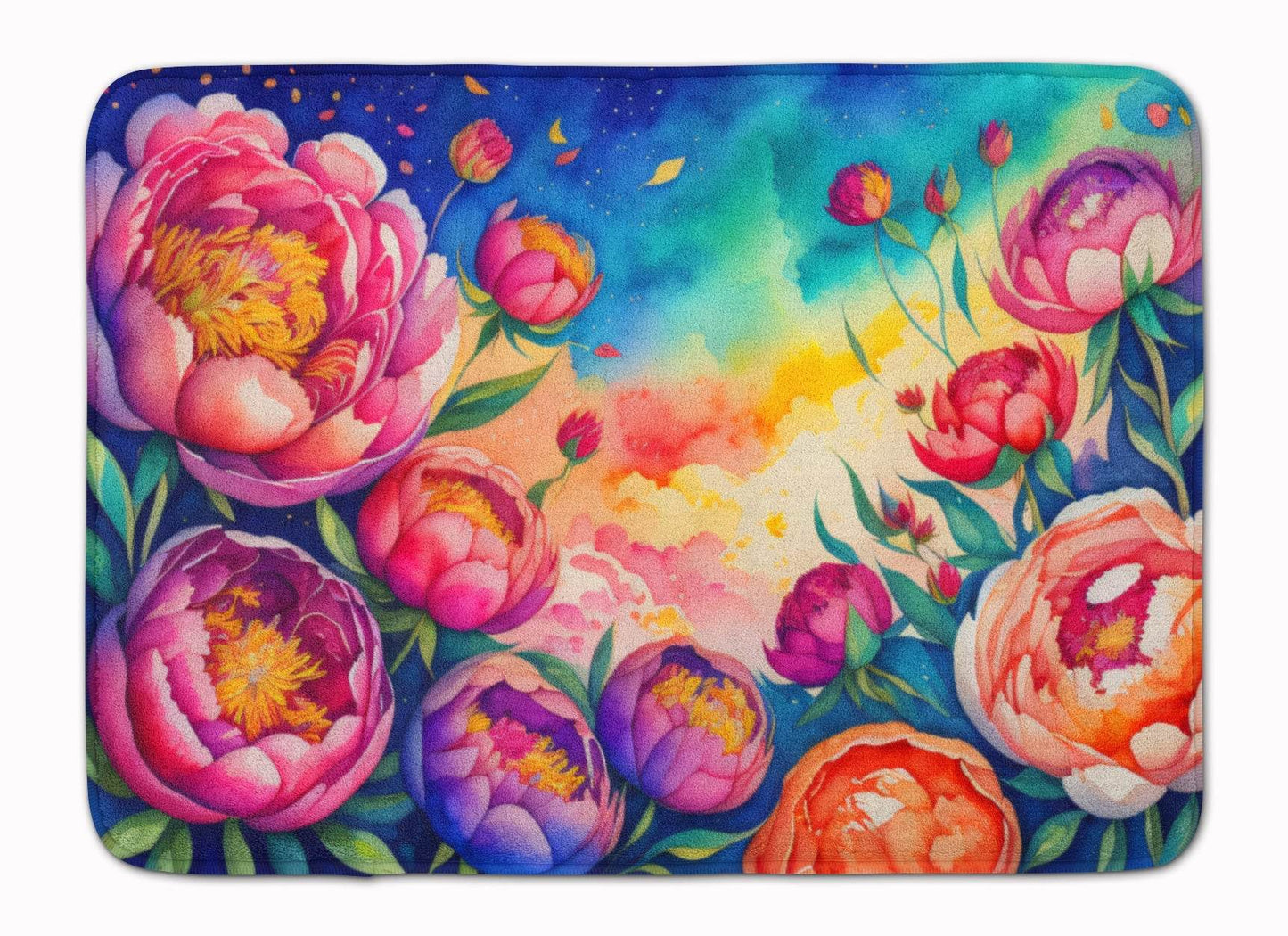 Peonies in Color Memory Foam Kitchen Mat - Loft&Timber