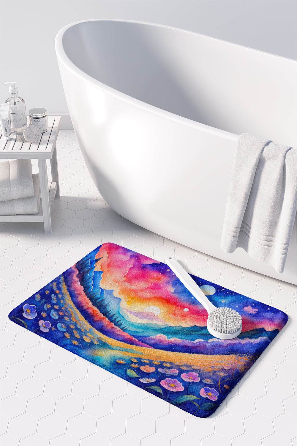 Periwinkles in Color Memory Foam Kitchen Mat - Loft&Timber