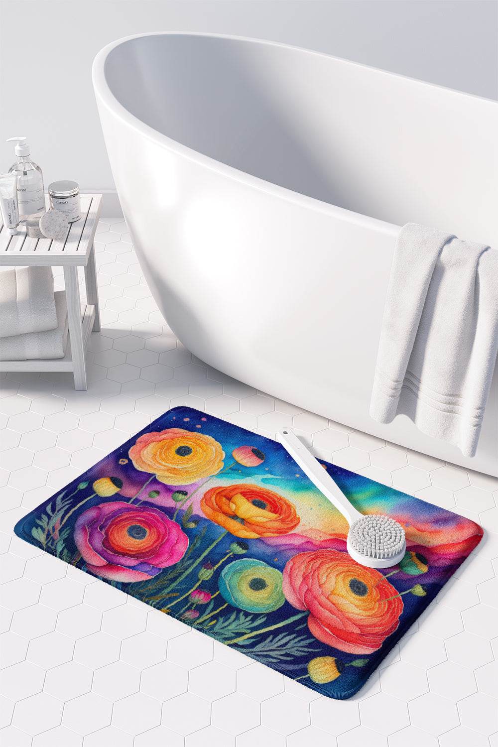 Ranunculus in Color Memory Foam Kitchen Mat - Loft&Timber