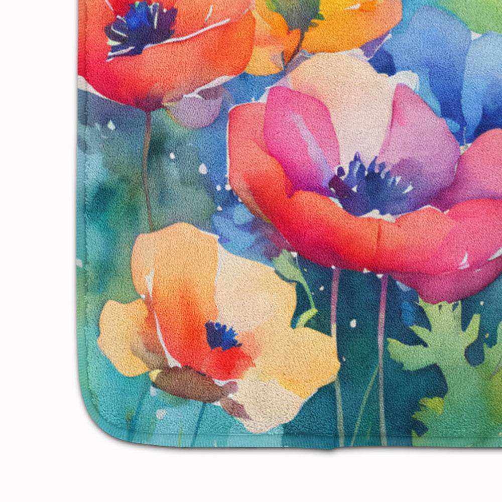 Anemones in Watercolor Memory Foam Kitchen Mat - Loft&Timber