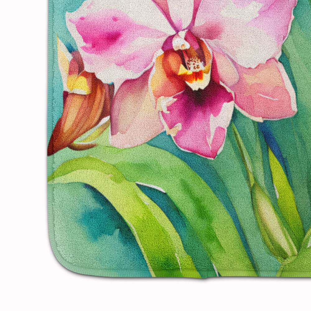 Orchids in Watercolor Memory Foam Kitchen Mat - Loft&Timber