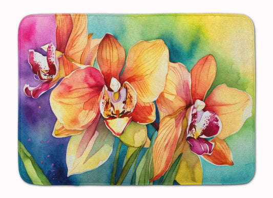 Orchids in Watercolor Memory Foam Kitchen Mat - Loft&Timber