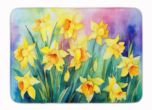 Daffodils in Watercolor Memory Foam Kitchen Mat - Loft&Timber