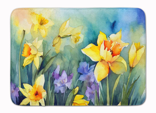 Daffodils in Watercolor Memory Foam Kitchen Mat - Loft&Timber