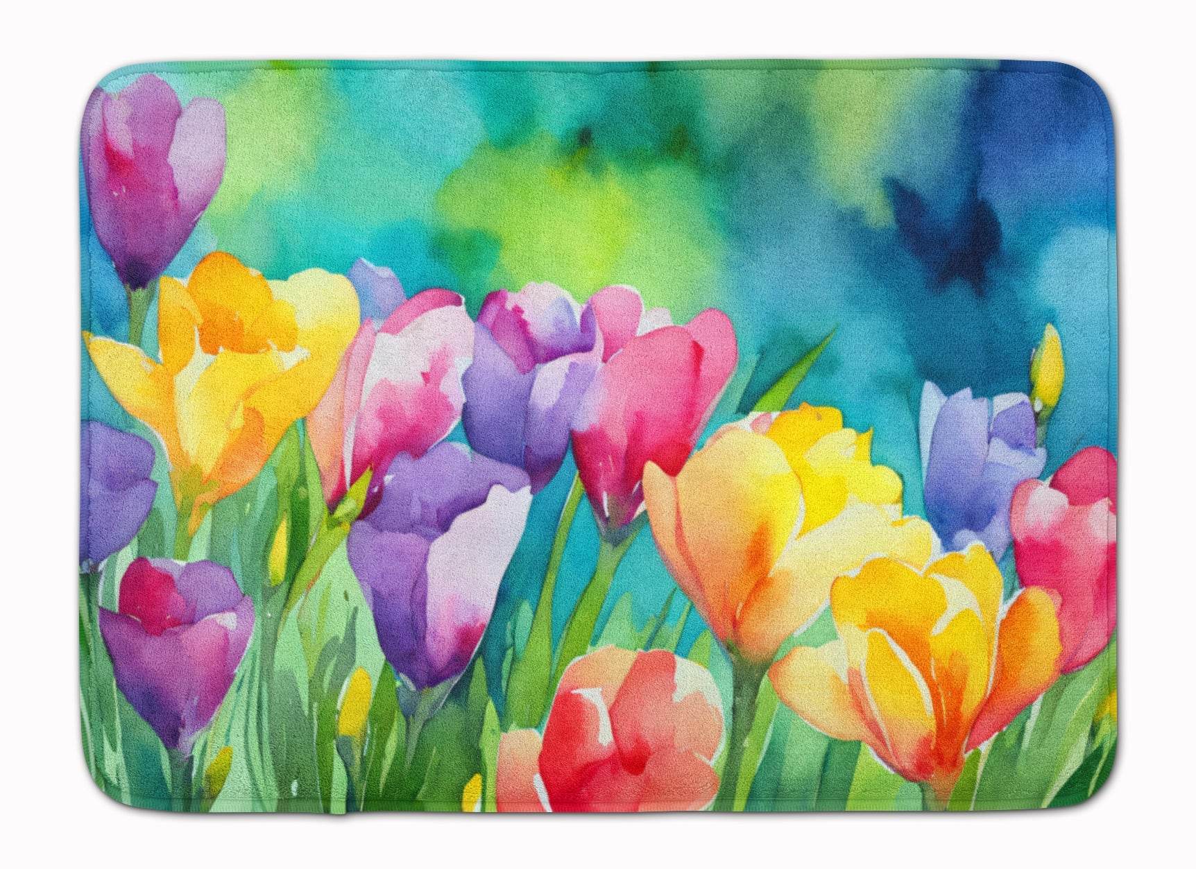 Freesias in Watercolor Memory Foam Kitchen Mat - Loft&Timber
