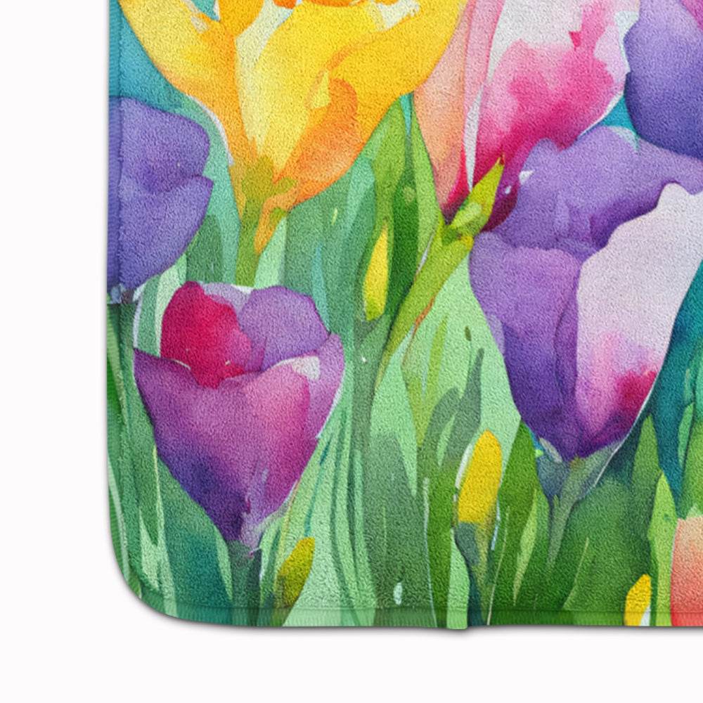 Freesias in Watercolor Memory Foam Kitchen Mat - Loft&Timber