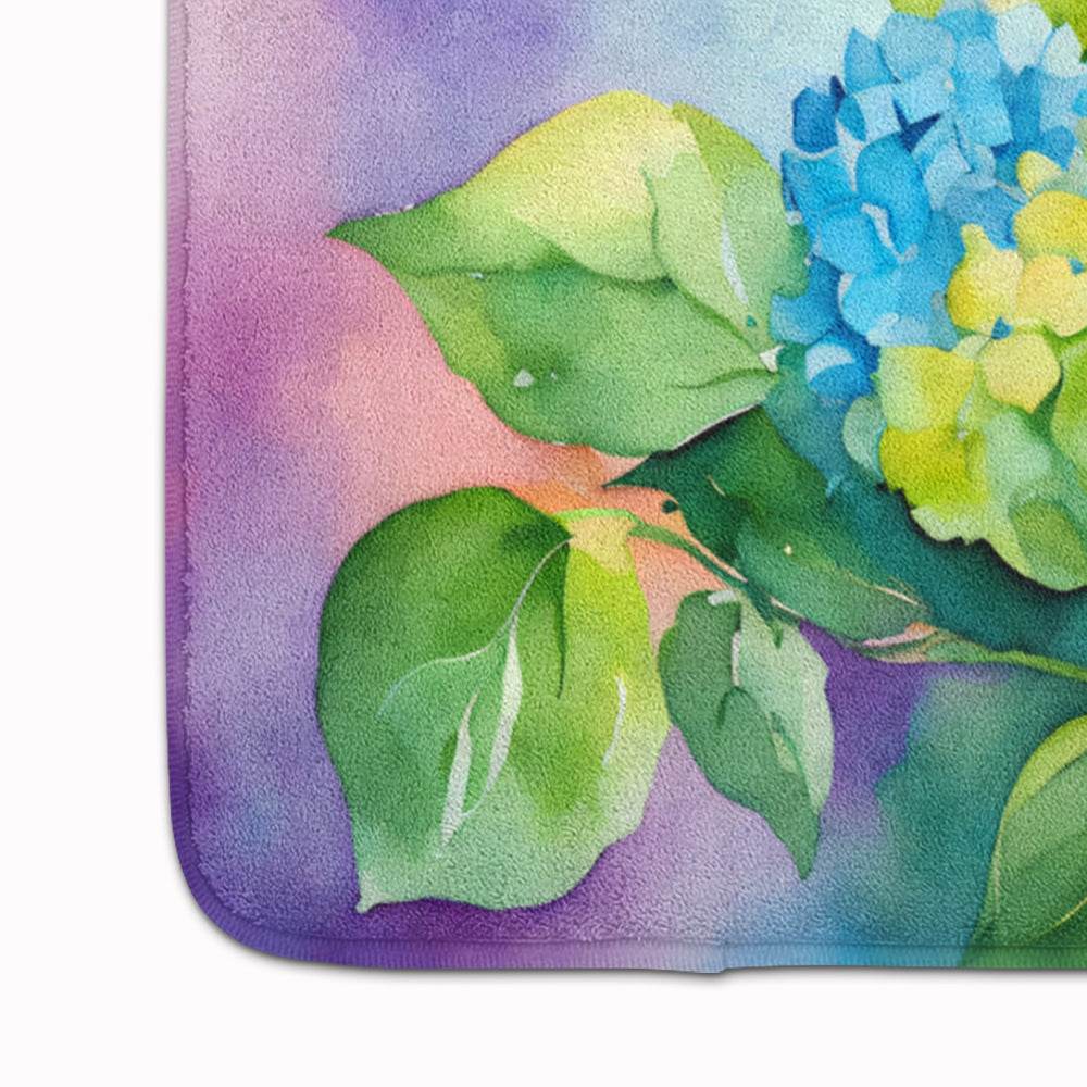 Hydrangeas in Watercolor Memory Foam Kitchen Mat - Loft&Timber