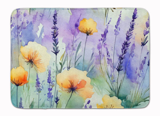 Lavender in Watercolor Memory Foam Kitchen Mat - Loft&Timber