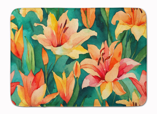 Lilies in Watercolor Memory Foam Kitchen Mat - Loft&Timber