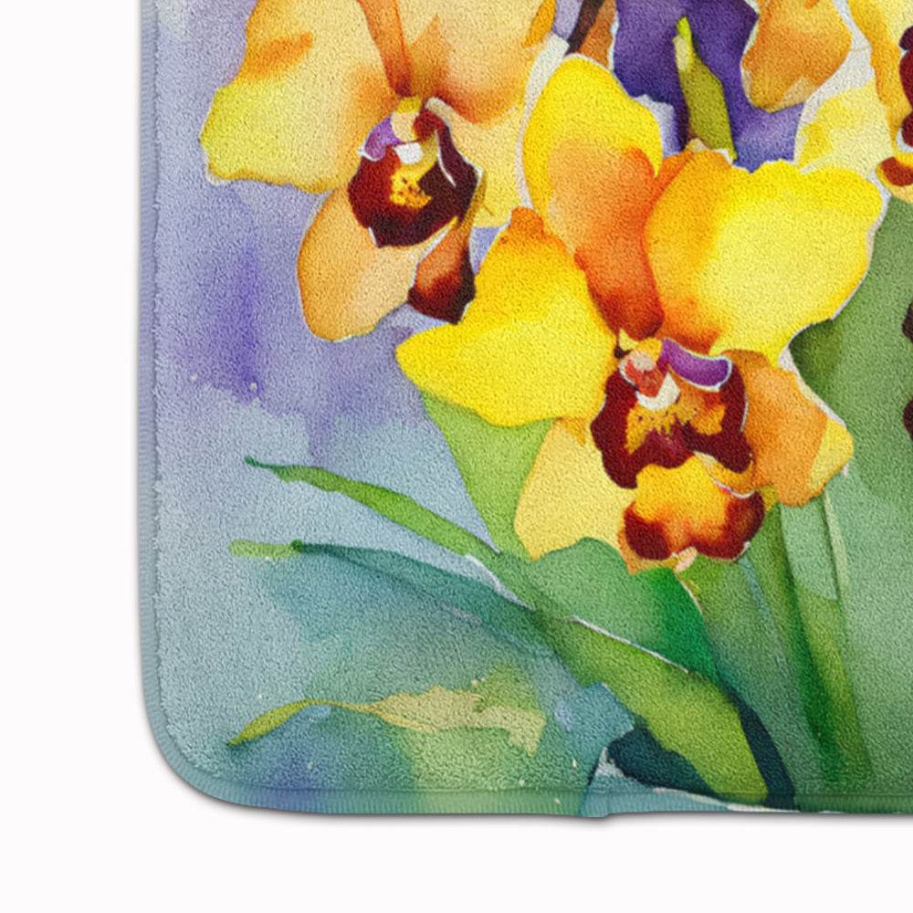 Orchids in Watercolor Memory Foam Kitchen Mat - Loft&Timber
