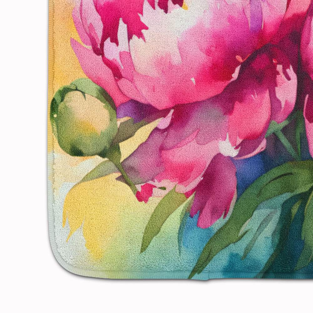 Peonies in Watercolor Memory Foam Kitchen Mat - Loft&Timber