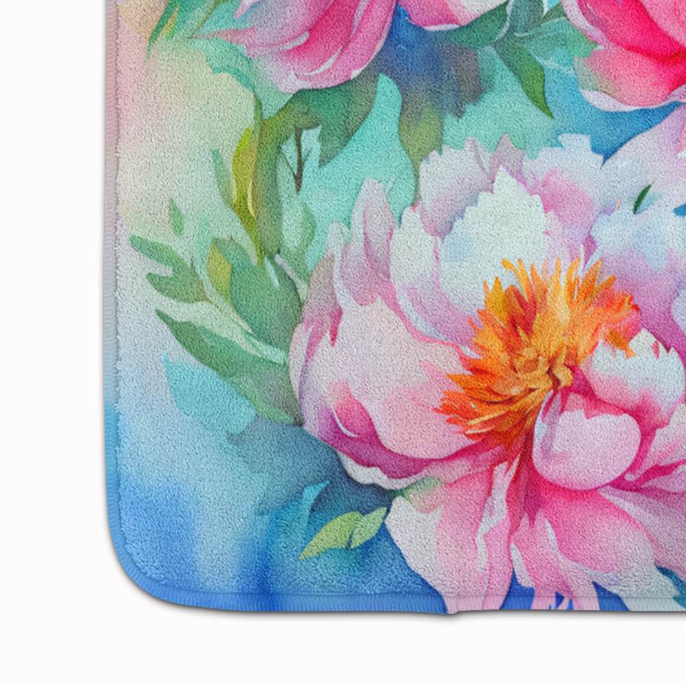 Peonies in Watercolor Memory Foam Kitchen Mat - Loft&Timber