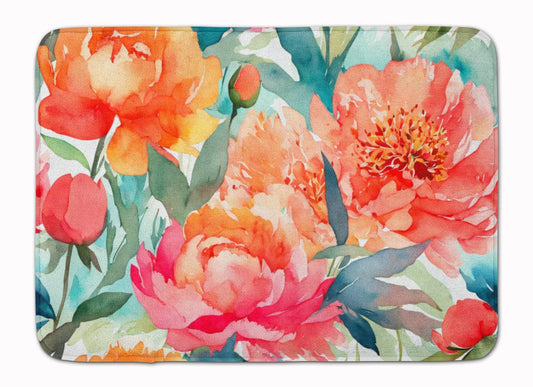 Peonies in Watercolor Memory Foam Kitchen Mat - Loft&Timber