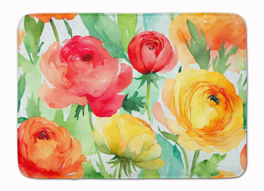Ranunculus in Watercolor Memory Foam Kitchen Mat - Loft&Timber
