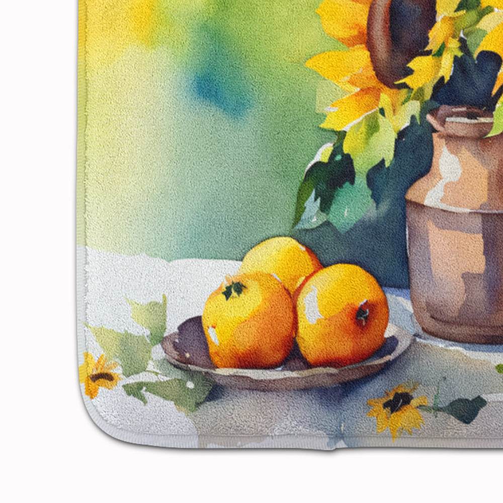 Sunflowers in Watercolor Memory Foam Kitchen Mat - Loft&Timber
