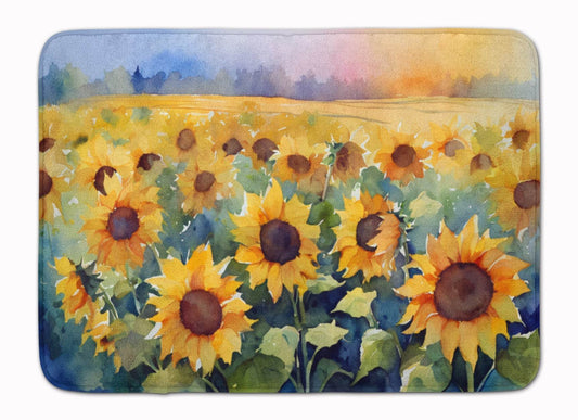 Sunflowers in Watercolor Memory Foam Kitchen Mat - Loft&Timber