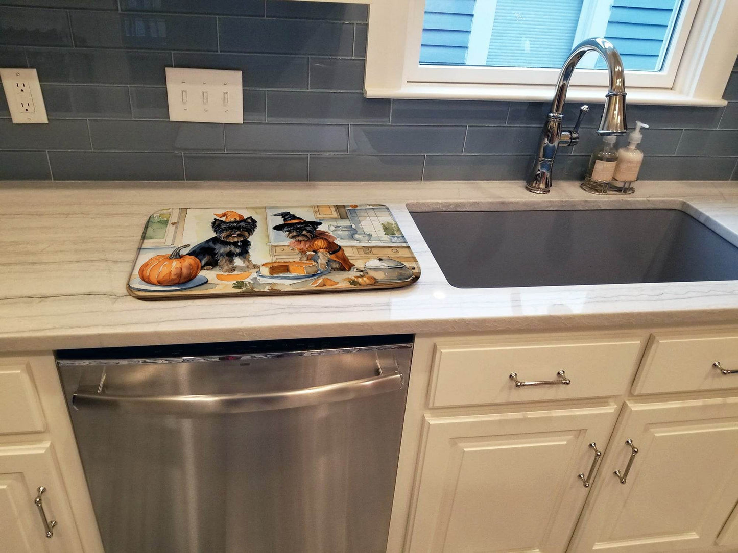 Affenpinscher Fall Kitchen Pumpkins Dish Drying Mat - Loft&Timber