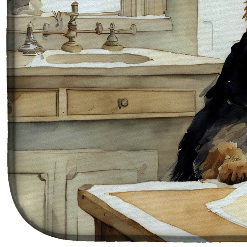 Airedale Terrier Fall Kitchen Pumpkins Dish Drying Mat - Loft&Timber