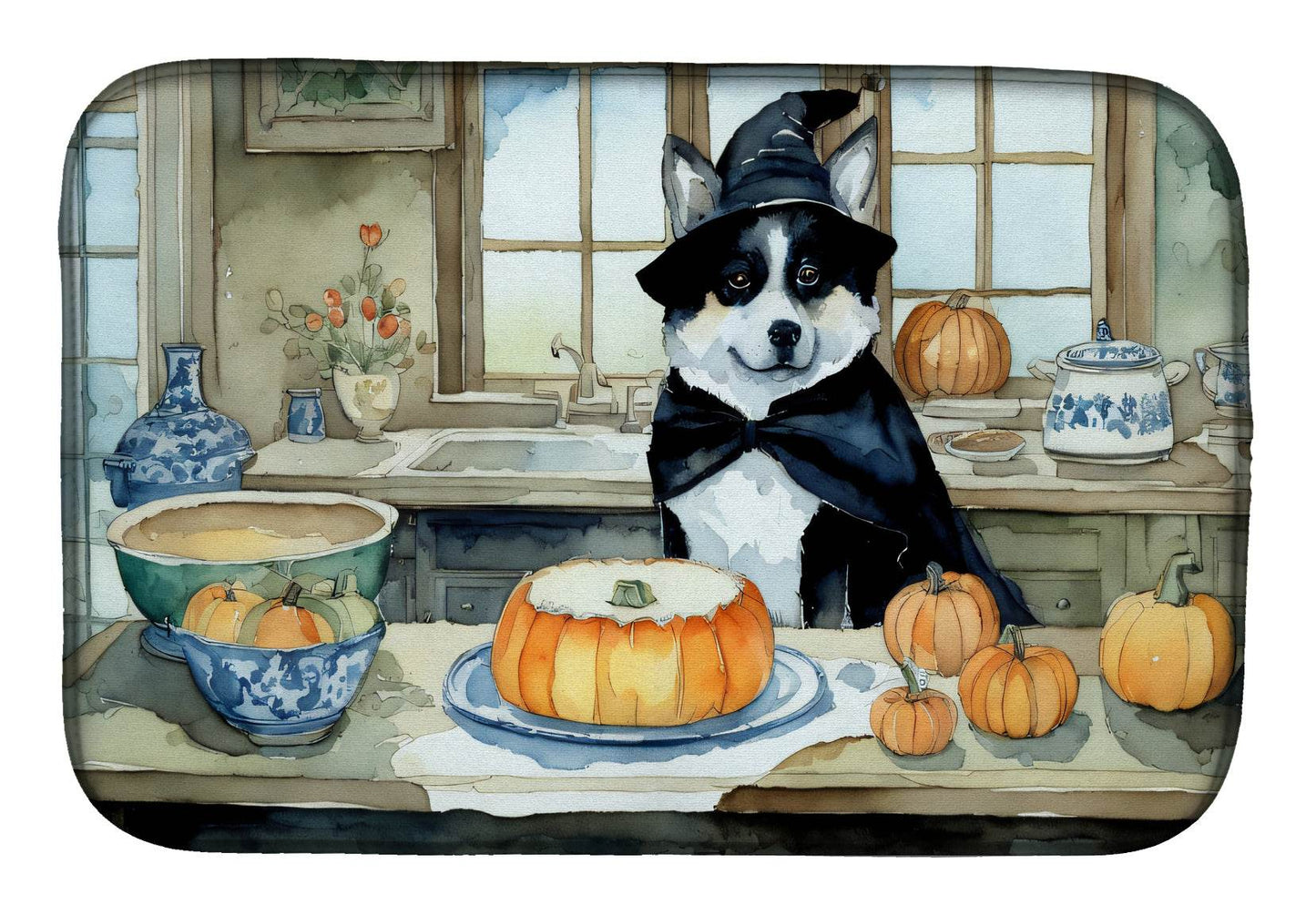 Akita Fall Kitchen Pumpkins Dish Drying Mat - Loft&Timber
