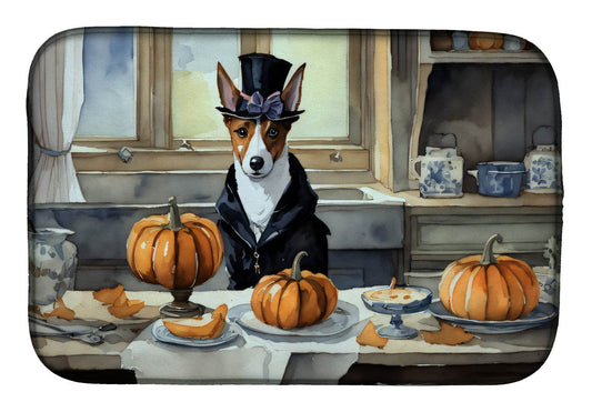 Basenji Fall Kitchen Pumpkins Dish Drying Mat - Loft&Timber