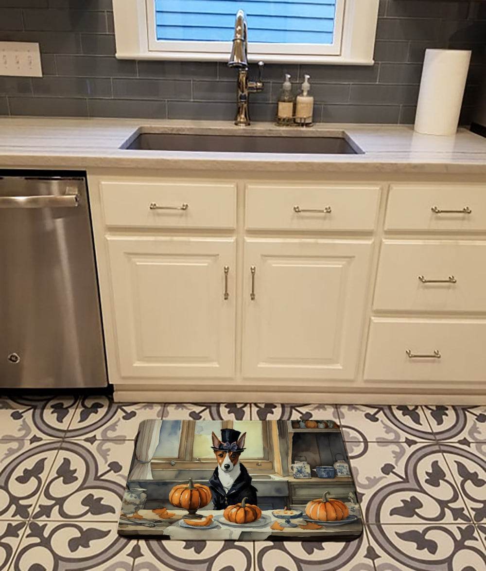 Basenji Fall Kitchen Pumpkins Memory Foam Kitchen Mat - Loft&Timber