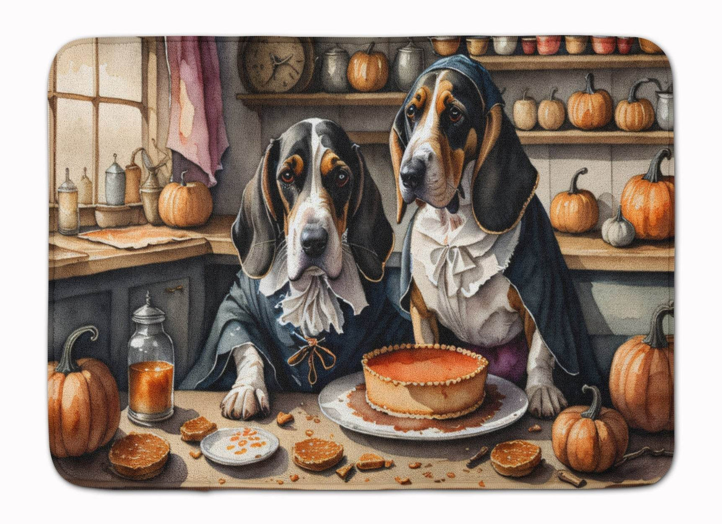 Basset Hound Fall Kitchen Pumpkins Memory Foam Kitchen Mat - Loft&Timber