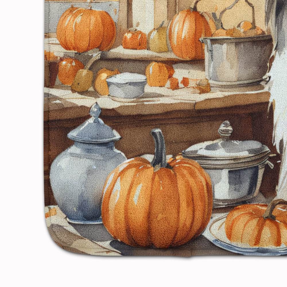 Bearded Collie Fall Kitchen Pumpkins Memory Foam Kitchen Mat - Loft&Timber