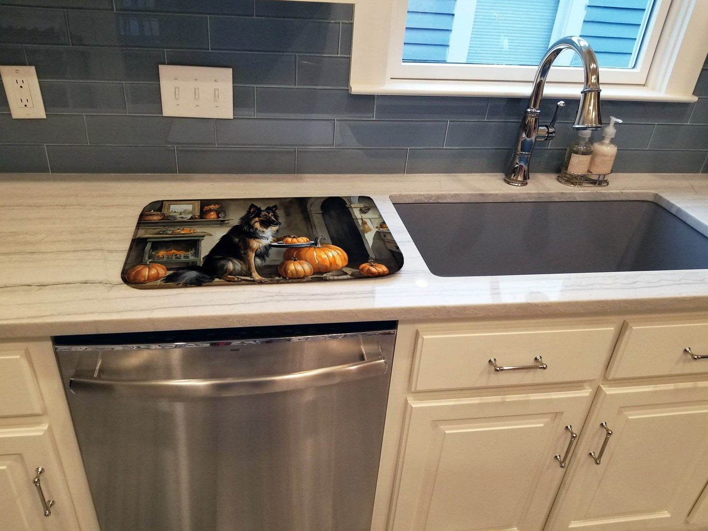 Belgian Tervuren Fall Kitchen Pumpkins Dish Drying Mat - Loft&Timber