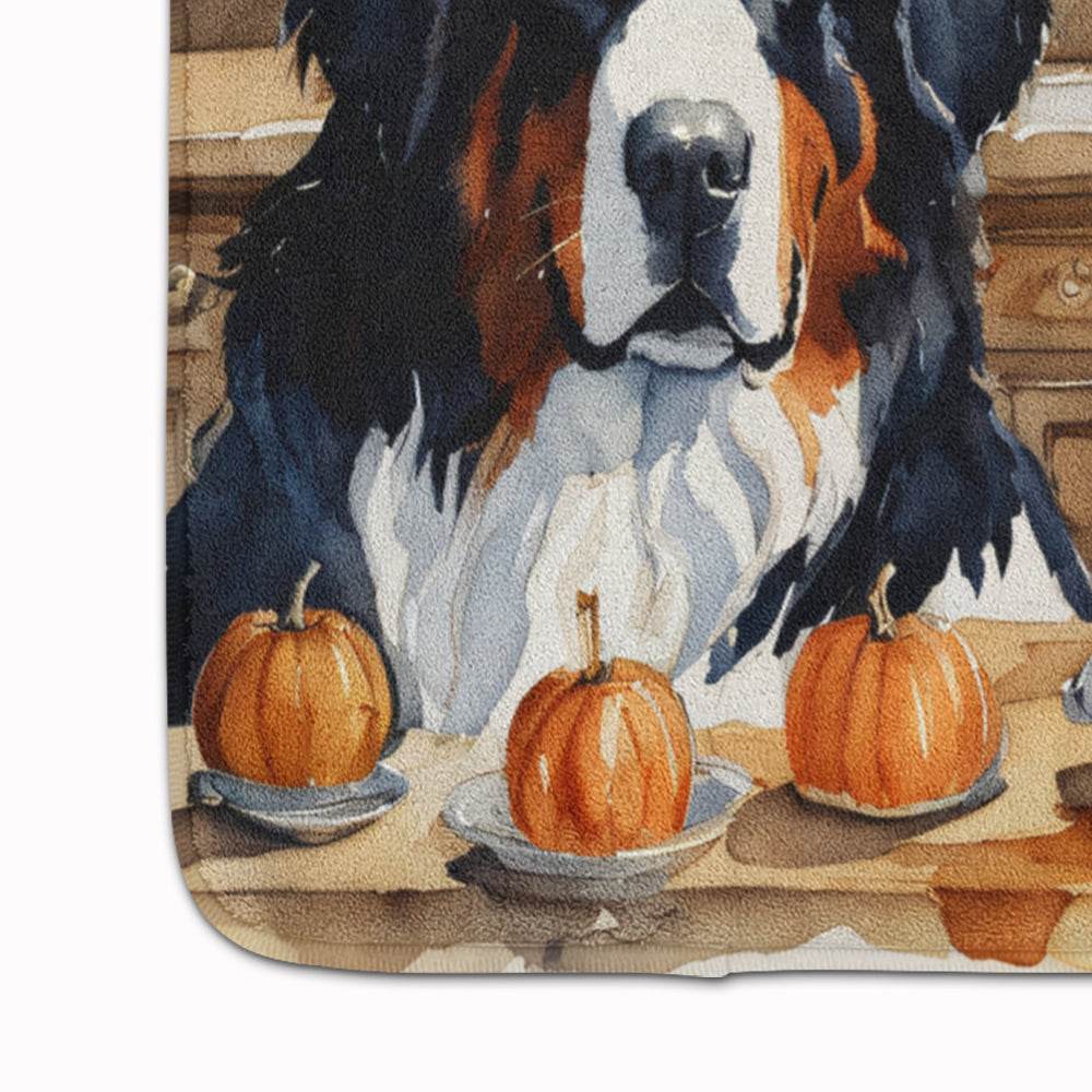 Bernese Mountain Dog Fall Kitchen Pumpkins Memory Foam Kitchen Mat - Loft&Timber