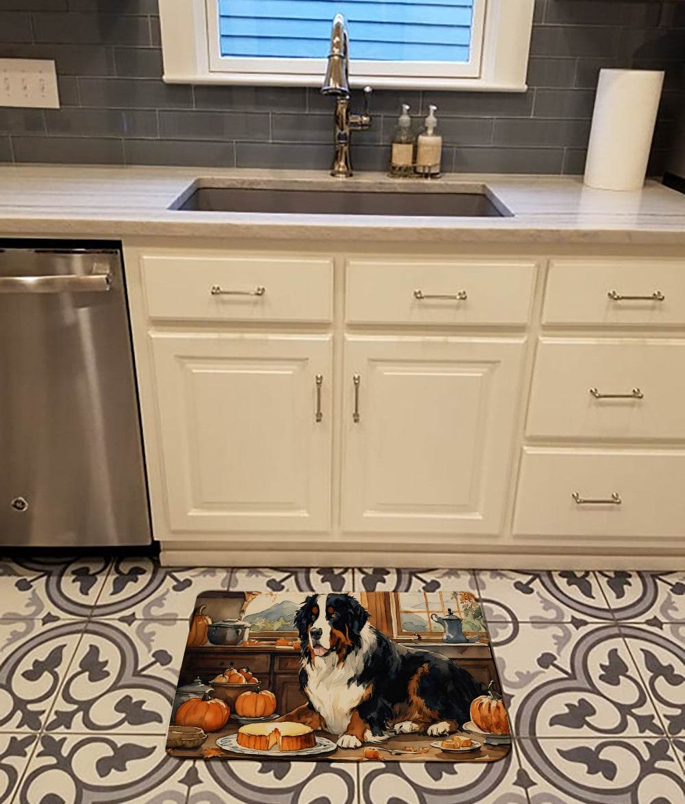 Bernese Mountain Dog Fall Kitchen Pumpkins Memory Foam Kitchen Mat - Loft&Timber