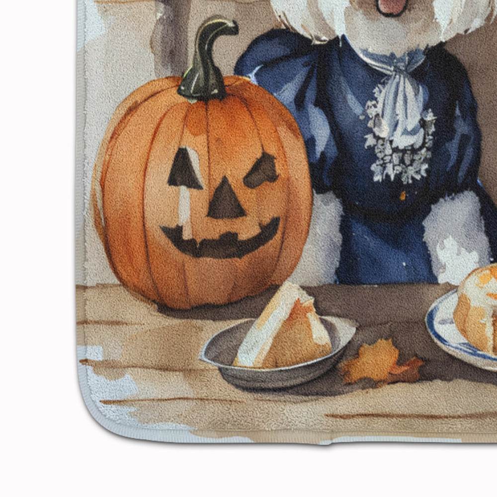 Bichon Frise Fall Kitchen Pumpkins Memory Foam Kitchen Mat - Loft&Timber