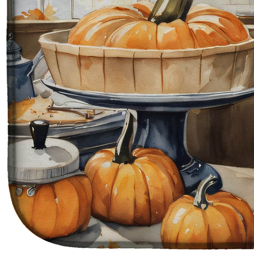 Bichon Frise Fall Kitchen Pumpkins Dish Drying Mat - Loft&Timber