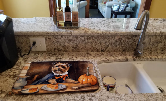 Border Terrier Fall Kitchen Pumpkins Dish Drying Mat - Loft&Timber