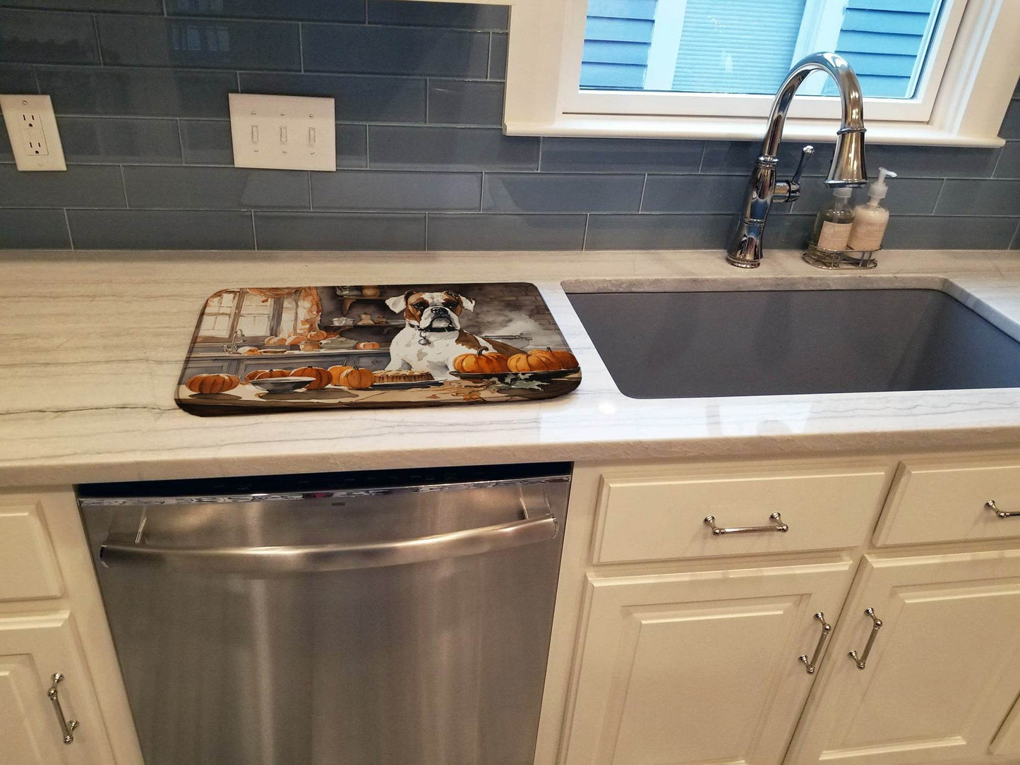 Boxer Fall Kitchen Pumpkins Dish Drying Mat - Loft&Timber