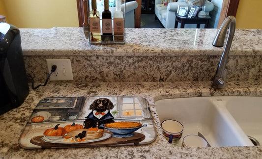 Boykin Spaniel Fall Kitchen Pumpkins Dish Drying Mat - Loft&Timber