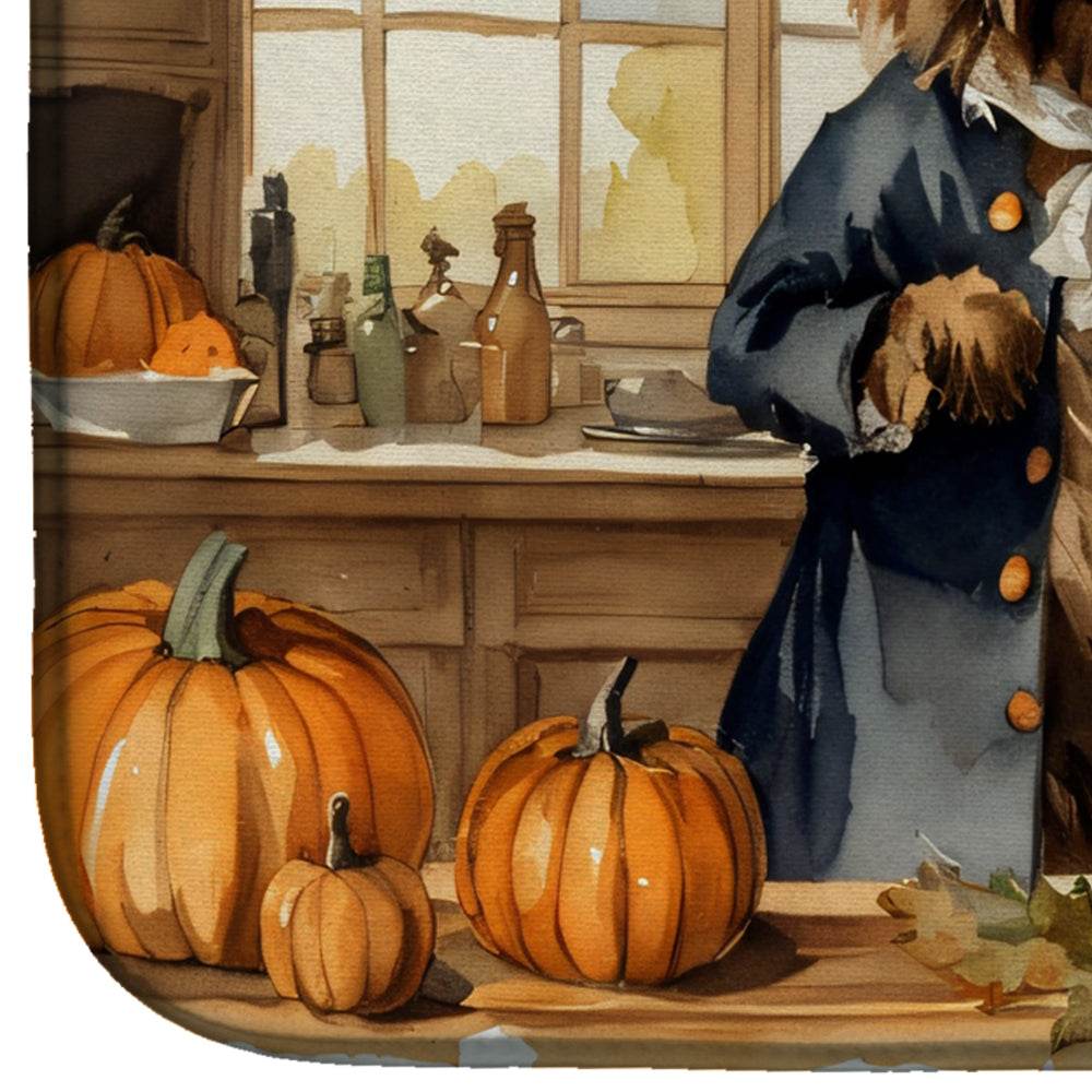 Briard Fall Kitchen Pumpkins Dish Drying Mat - Loft&Timber