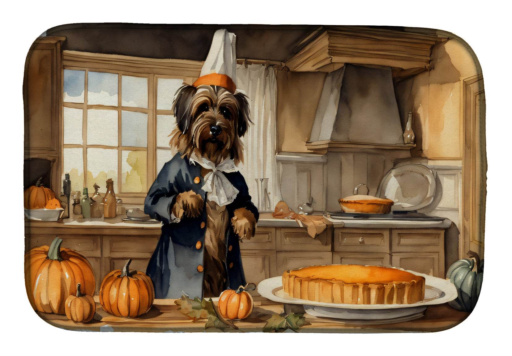 Briard Fall Kitchen Pumpkins Dish Drying Mat - Loft&Timber