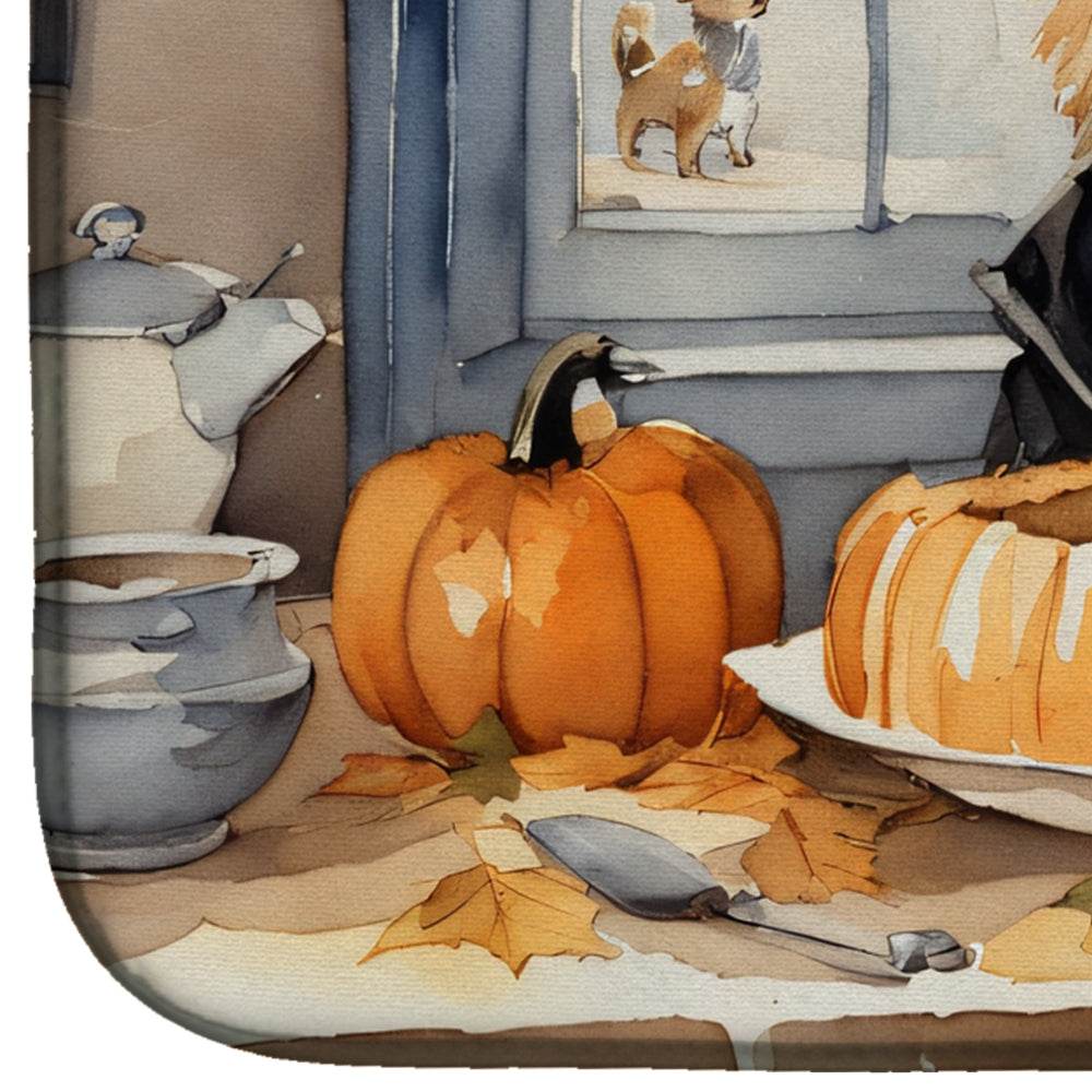 Cairn Terrier Fall Kitchen Pumpkins Dish Drying Mat - Loft&Timber