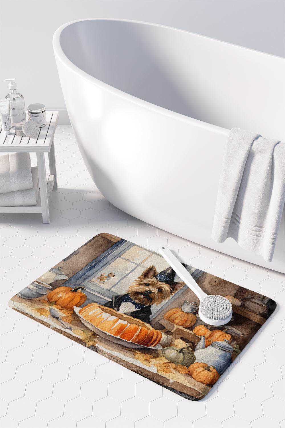 Cairn Terrier Fall Kitchen Pumpkins Memory Foam Kitchen Mat - Loft&Timber