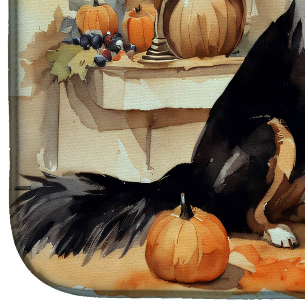Collie Fall Kitchen Pumpkins Dish Drying Mat - Loft&Timber